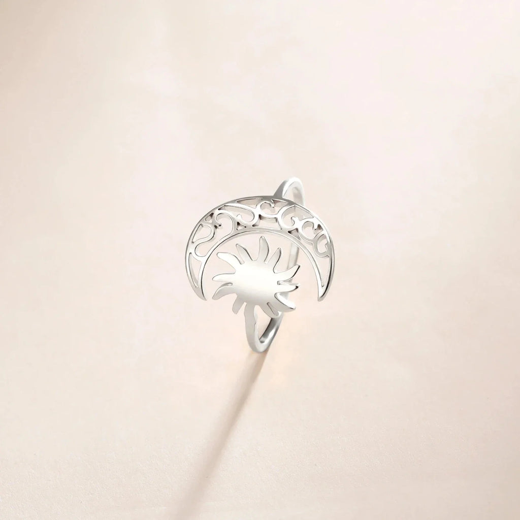 Anillo Luna y Sol plata
