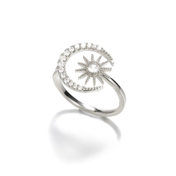 Anillo Luna Mujer Anillo Astros sol plata