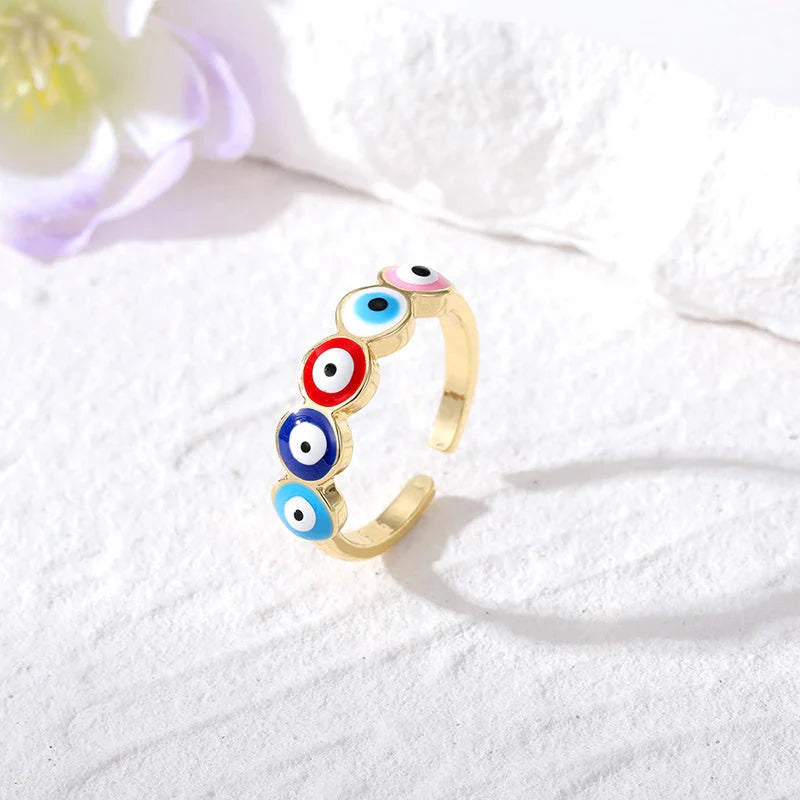Anillo Ojo Turco Azul Malvado multicolor