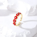 Anillo Ojo Turco Azul Malvado Rojo