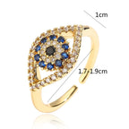 Anillo Ojo Turco Azul Zirconia