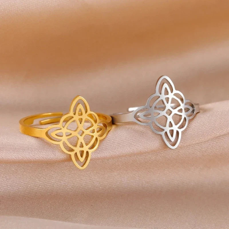 Anillo Nudo de Bruja Oro o Plata