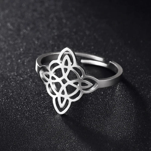 Anillo Nudo de Bruja Plata