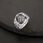 Anillo Nudo de Bruja Mujer Protección Anillo Wicca plata