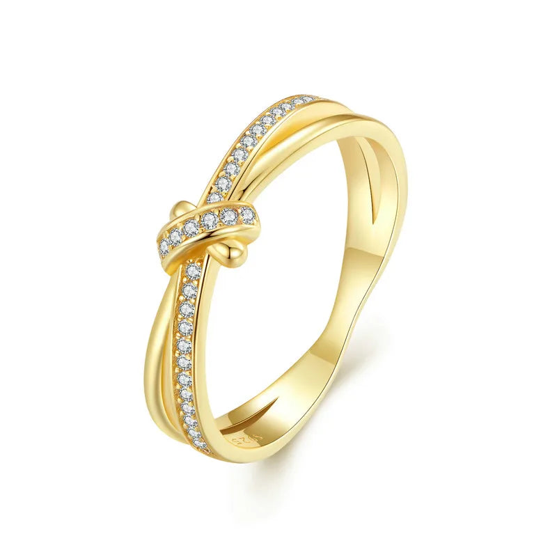 Bague noeud et strass