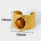 Anillo Ojo de Tigre Mujer Oro