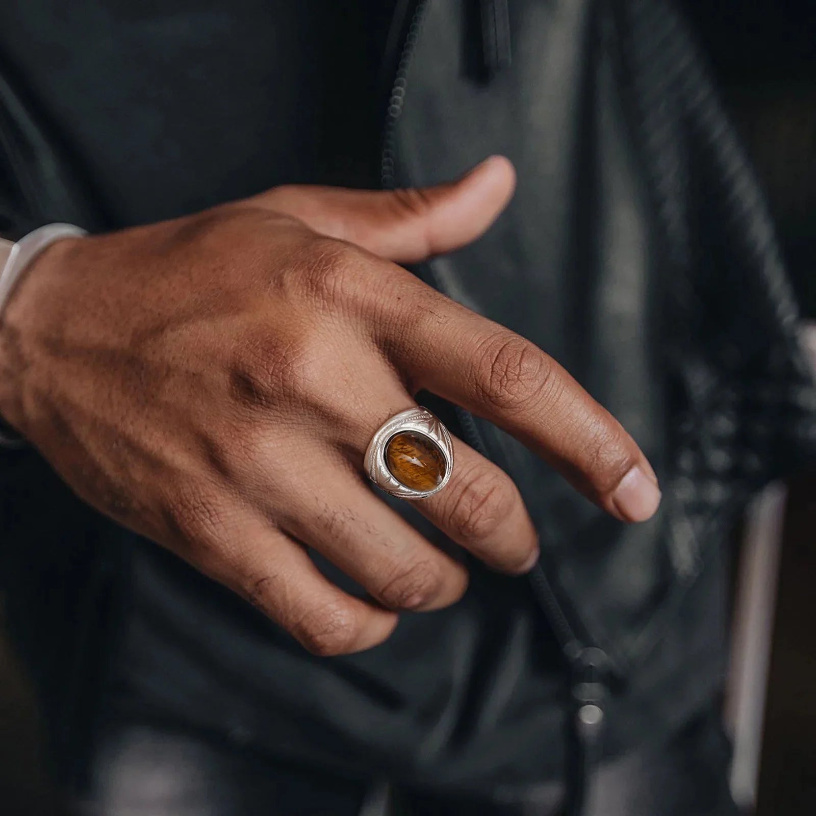 Anillo Ojo de Tigre Hombre