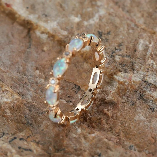 Anillo de Ópalo para Mujer blanco