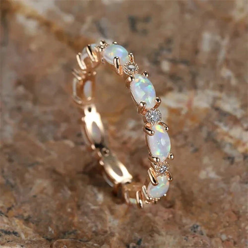 Anillo de Ópalo para Mujer blanco