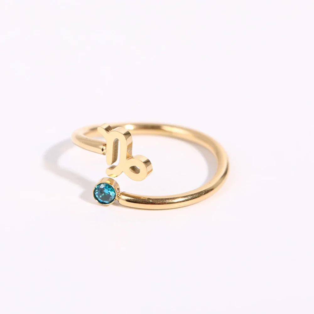 Anillo de Oro Signo del Zodiaco 12 Constelaciones capricornio