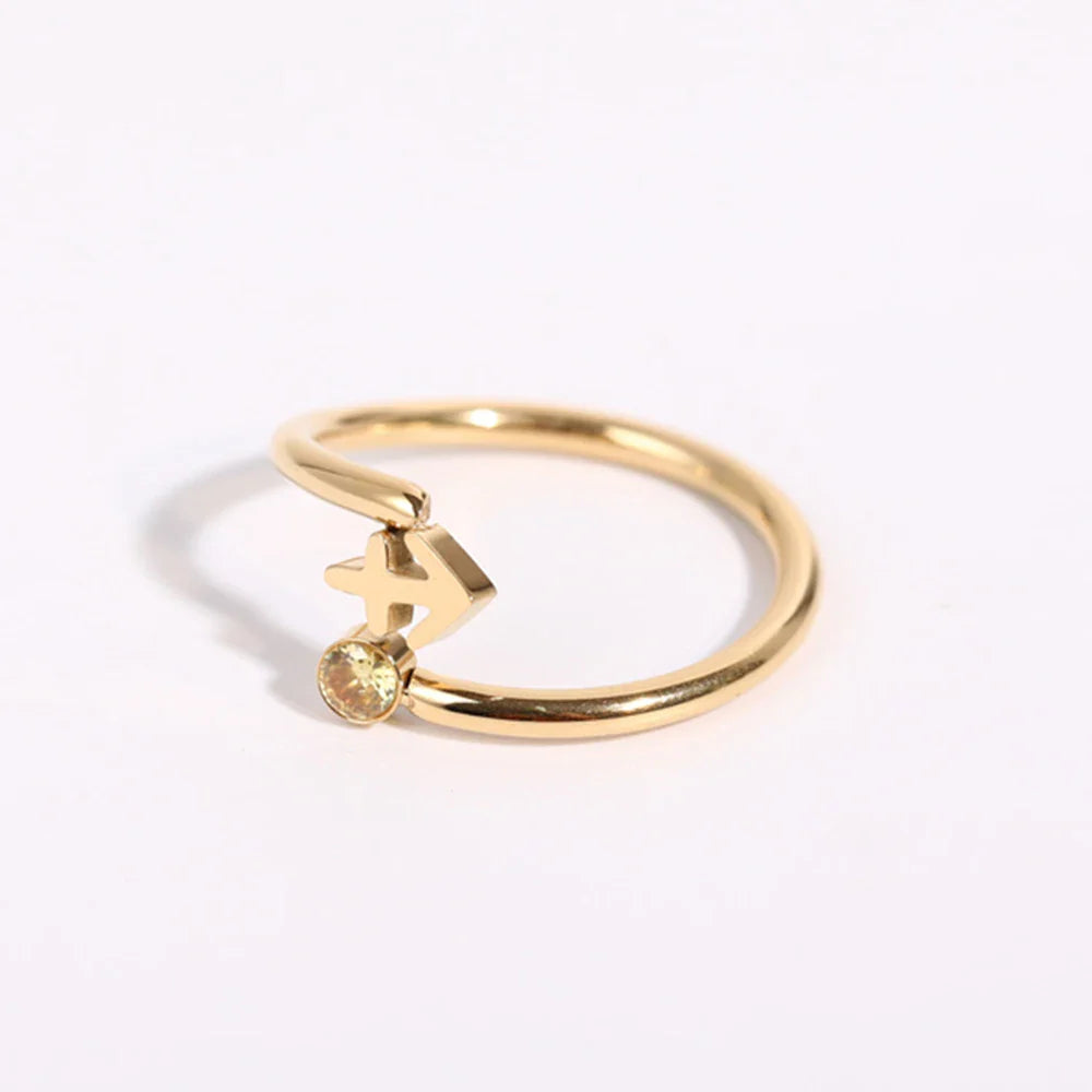 Anillo de Oro Signo del Zodiaco 12 Constelaciones sagitario