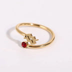Anillo de Oro Signo del Zodiaco 12 Constelaciones acuario