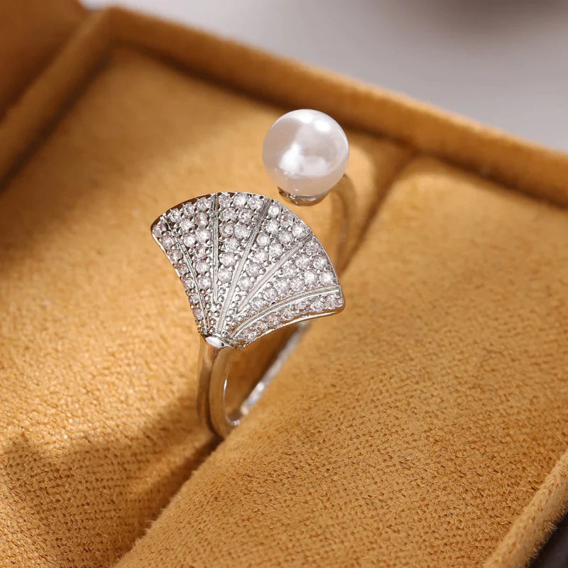 Anillo Concha de Vieira y Perla Concha