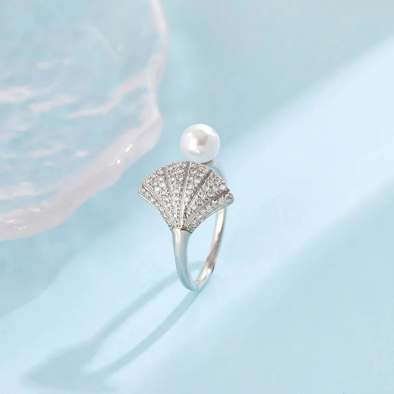 Anillo Concha de Vieira y Perla Concha