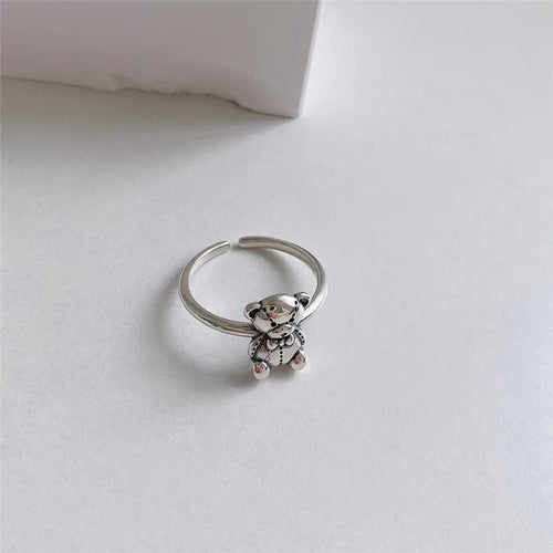 Anillo Oso Retro Plata