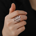 Anillo Pentáculo Hechicería Anillo Wicca plata