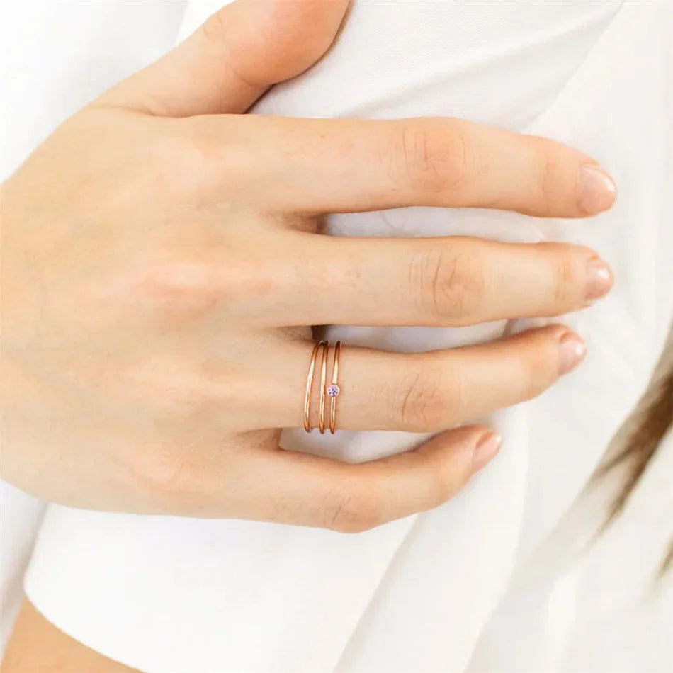 Anillo Piedra de Nacimiento Plata y Oro