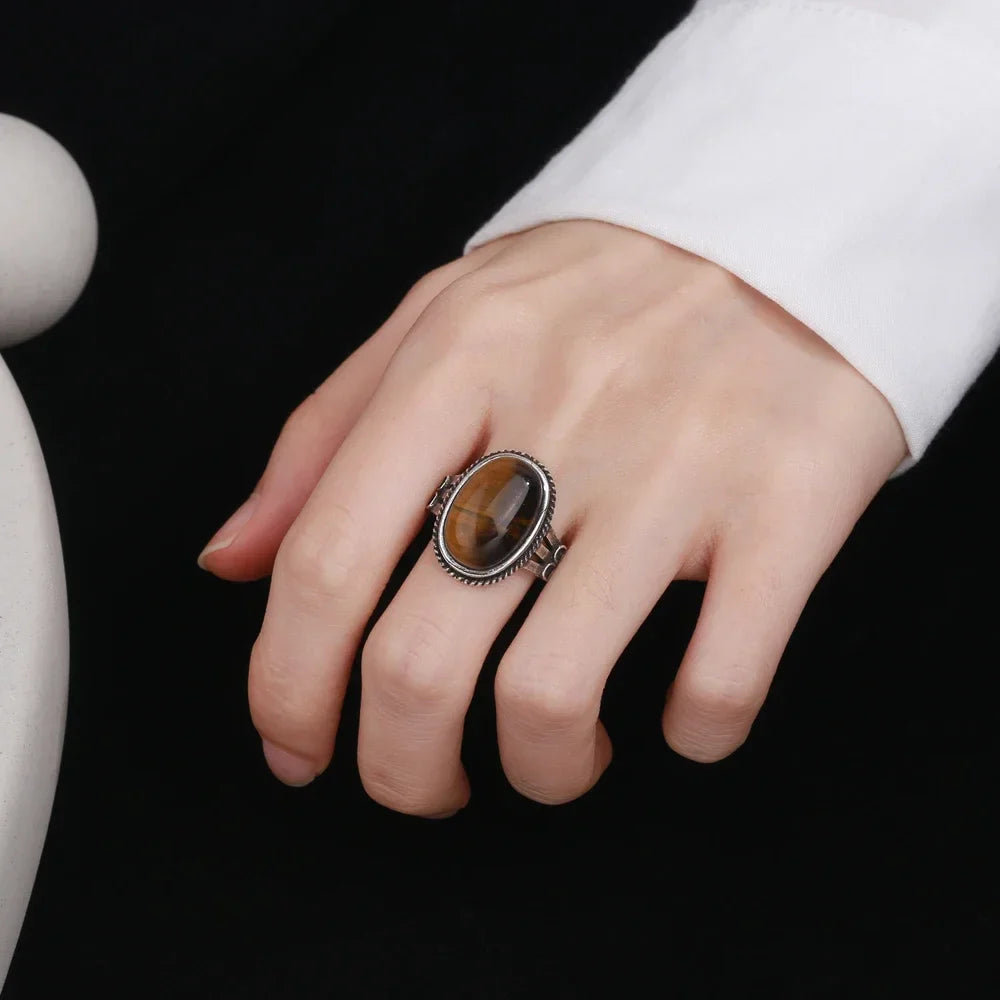 Anillo Piedra Ojo de Tigre Mujer