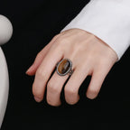Anillo Piedra Ojo de Tigre Mujer