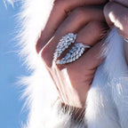 Anillo Pluma en Zirconio plata