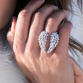 Anillo Pluma en Zirconio plata