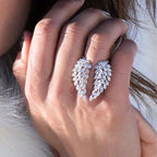 Anillo Pluma en Zirconio plata