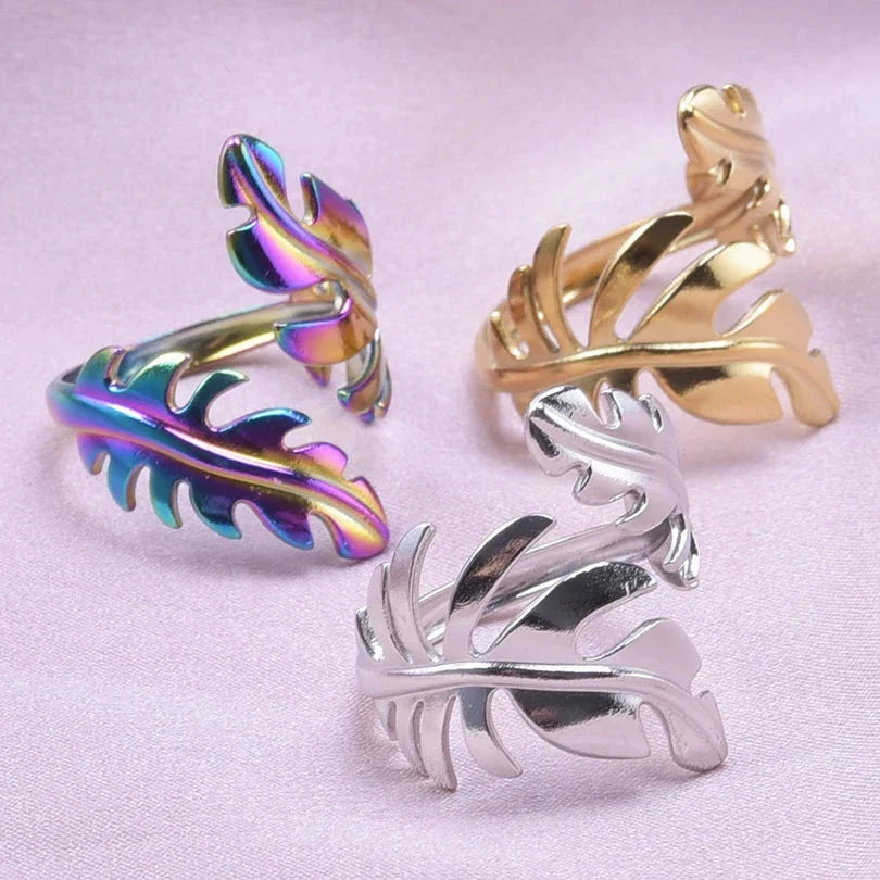 Anillo Pluma para Mujer oro rosa