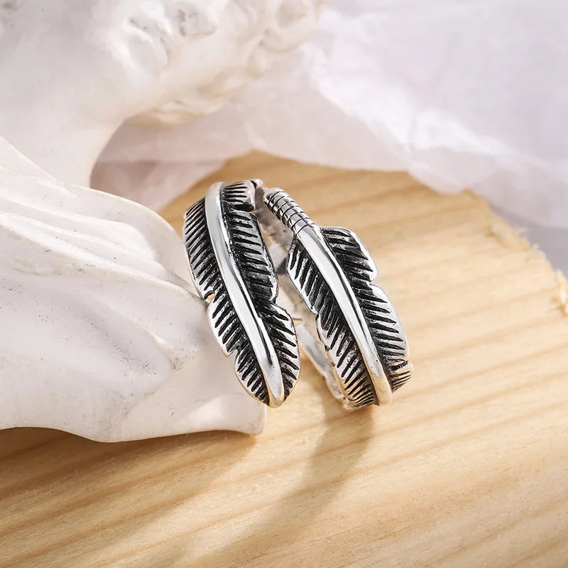 Anillo Pluma Estilo Étnico Mujer