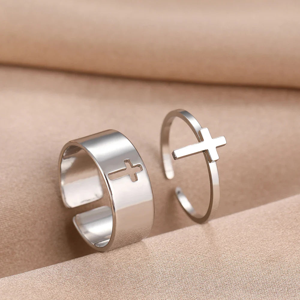 Anillo para Mujer Cruz Cristiana plata