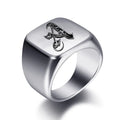 Bague pour homme argentée initiale - lettre