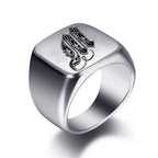 Bague pour homme argentée initiale - lettre