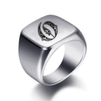 Bague pour homme argentée initiale - lettre