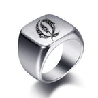Bague pour homme argentée initiale - lettre