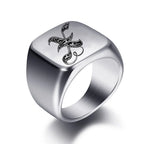 Bague pour homme argentée initiale - lettre