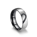 Anillo Prueba de Amor "I Love You" con Corazón Negro o Cristal negro