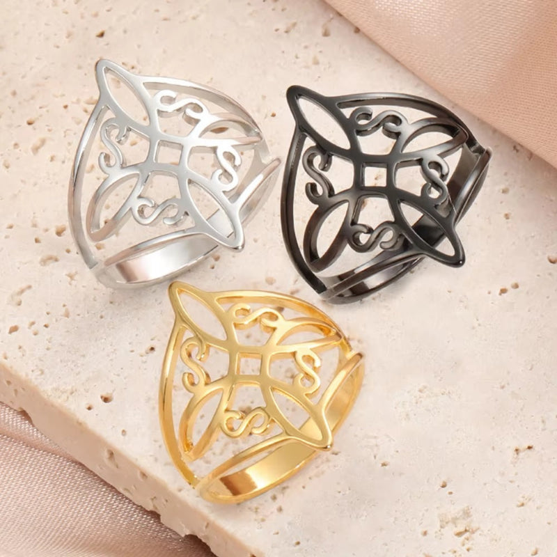 Anillo de Protección Nudo de Bruja Anillo Hombre Mujer Wicca
