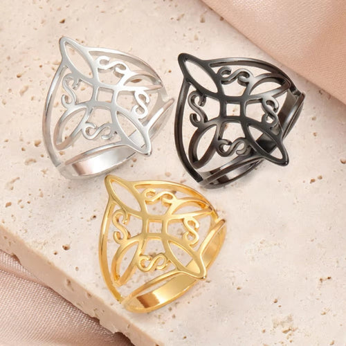 Anillo de Protección Nudo de Bruja Anillo Hombre Mujer Wicca