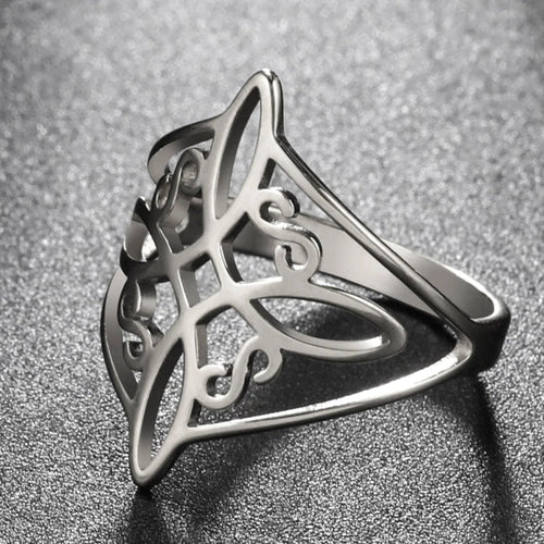 Anillo de Protección Nudo de Bruja Anillo Hombre Mujer Wicca plata
