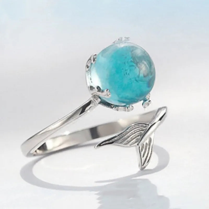 Anillo Cola de Sirena Azul Mujer