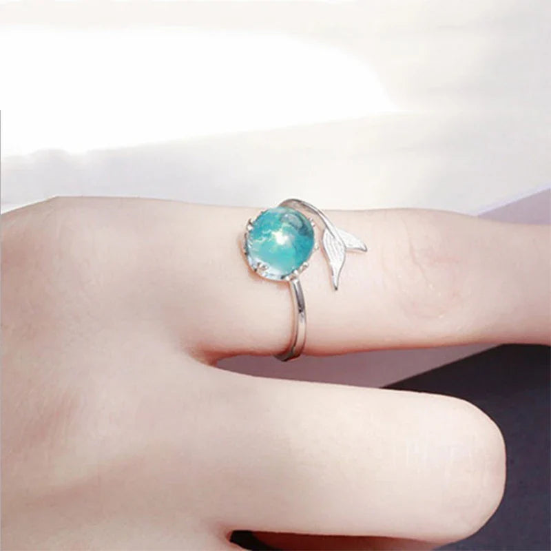 Anillo Cola de Sirena Azul Mujer