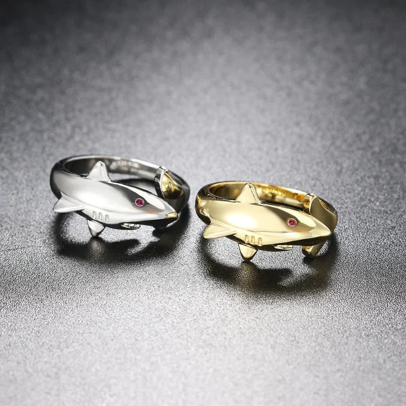Anillo Tiburón con Circonio plata