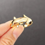 Anillo Tiburón con Circonio oro