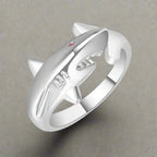 Anillo Tiburón con Circonio plata