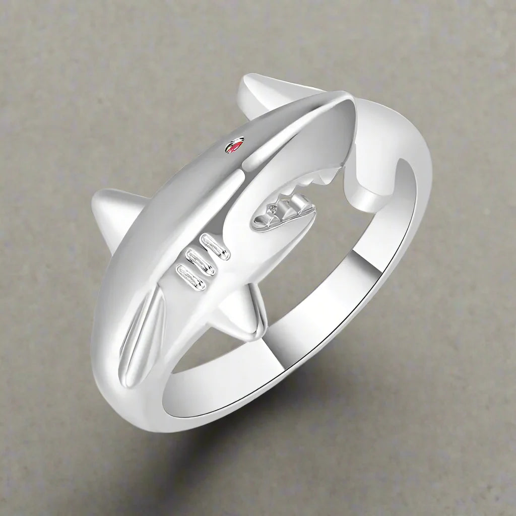 Anillo Tiburón con Circonio plata