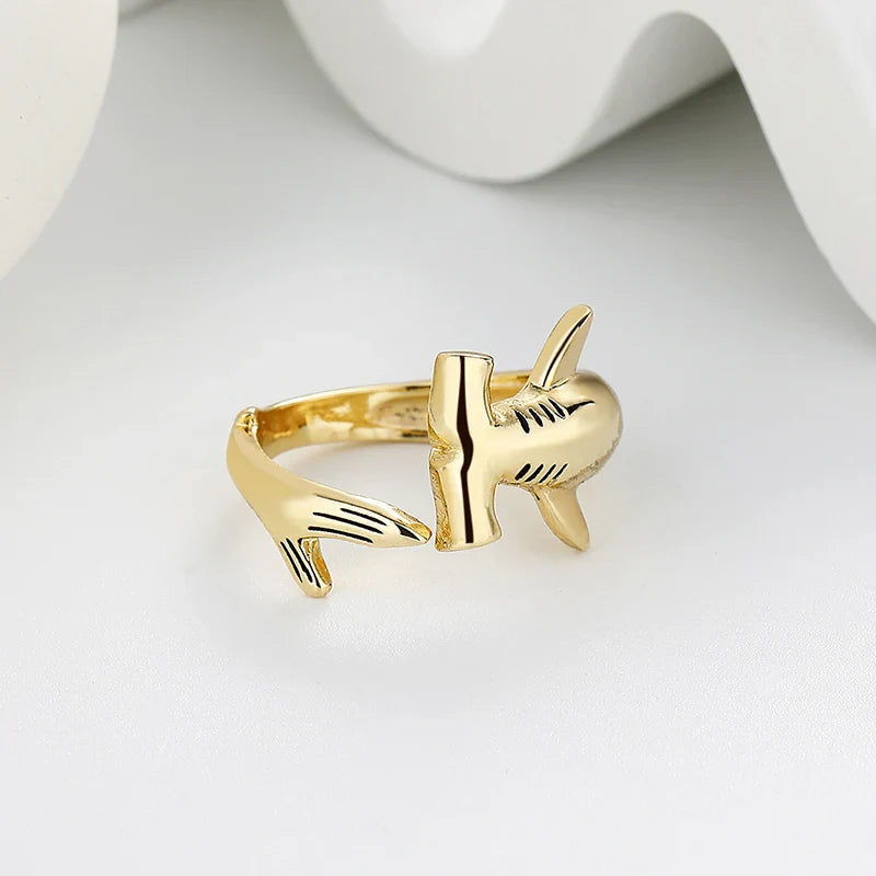 Anillo Tiburón Martillo oro