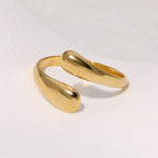Anillo Retro Gota de Agua oro