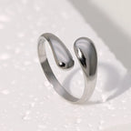 Anillo Retro Gota de Agua plata