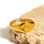 Anillo Retro Sol Astros oro