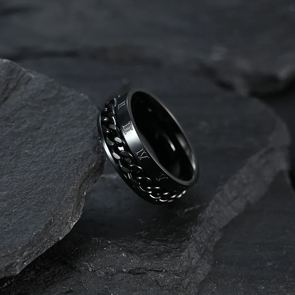 Anillo Giratorio Anti-Estrés para Hombre negro