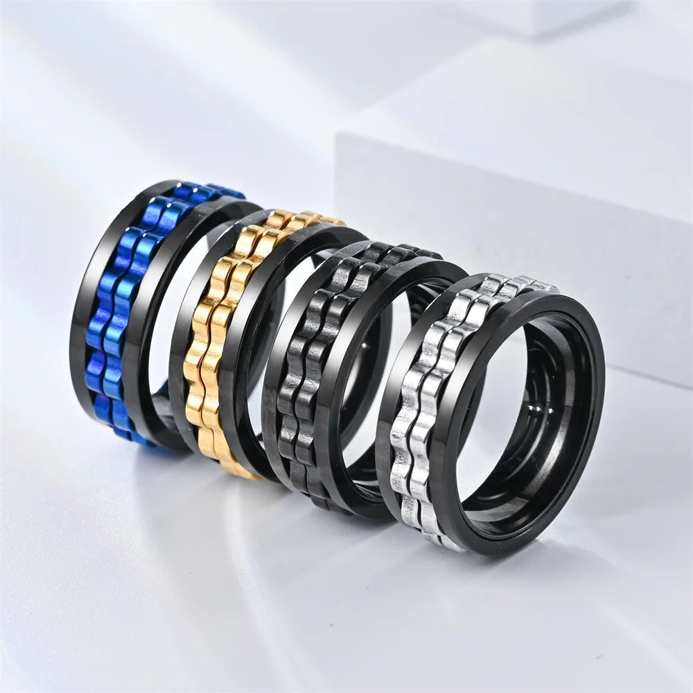 Anillo Giratorio contra la Ansiedad para Hombre